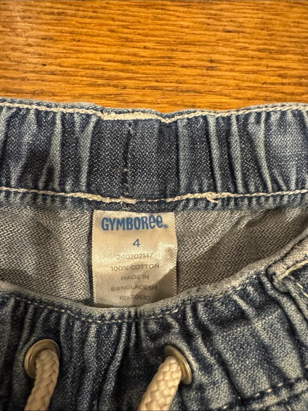 Gymboree Light Blue Denim Drawstring Shorts